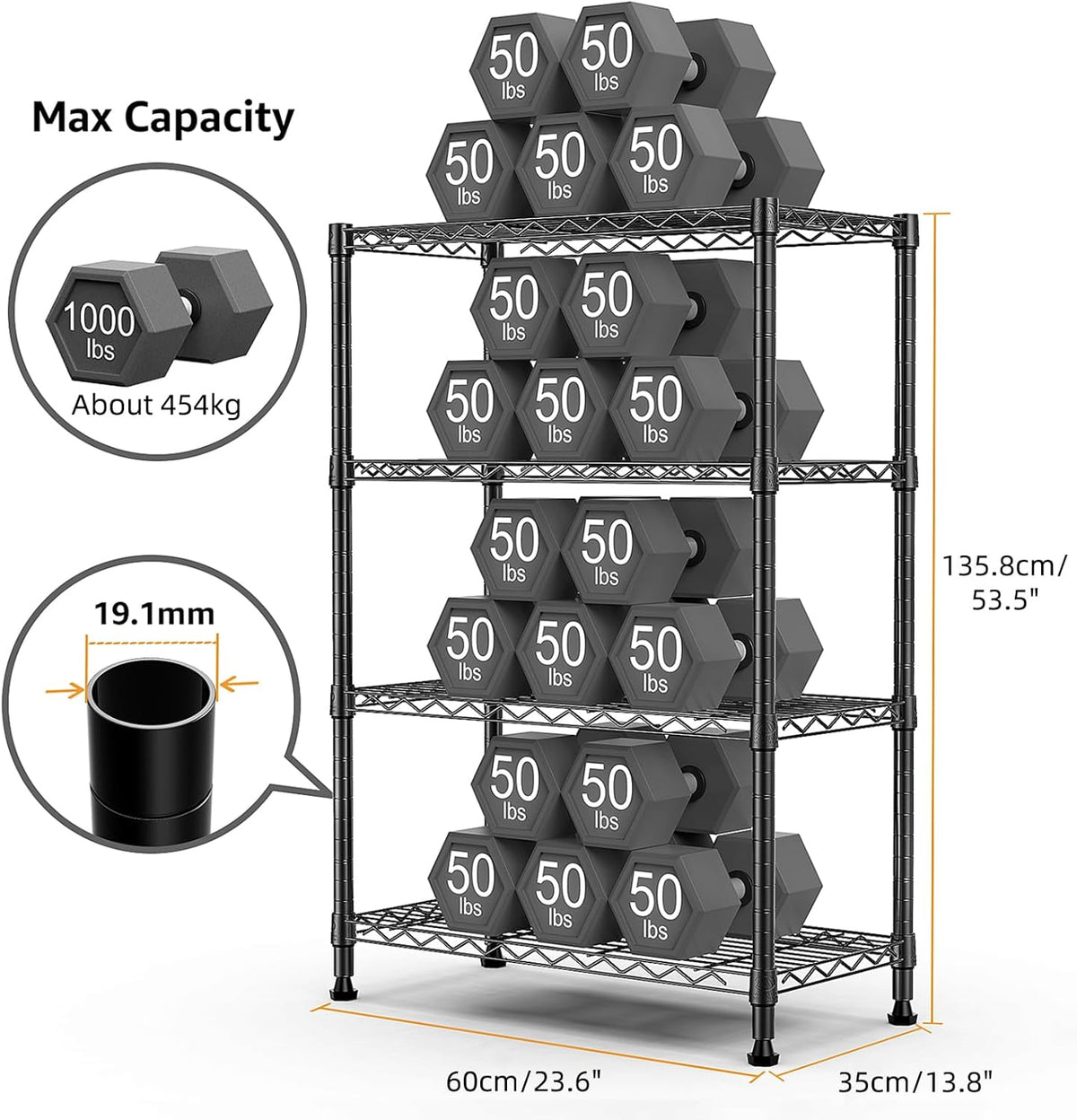 M MZG 450 lbs Steel Storage Shelving 3-Tier Utility Shelving Unit Steel Organizer Wire Rack for Home,Kitchen,Office (11.8" D x 17.7" W x 26.3" H) - Colors B