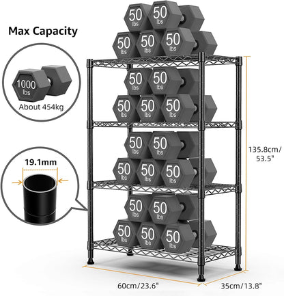 M MZG 450 lbs Steel Storage Shelving 3-Tier Utility Shelving Unit Steel Organizer Wire Rack for Home,Kitchen,Office (11.8" D x 17.7" W x 26.3" H) - Colors B