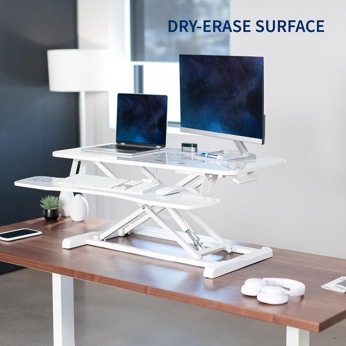 Black 32 in Standing Desk Converter, DESK-V000K