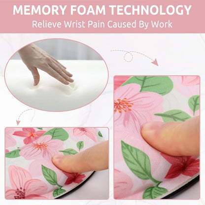 KONVINIT Ergonomic Mouse Pad with Wrist Rest, Small Mousepad with Non-Slip Rubber Base and Smooth Surface, Beach Mouse Pads for Desk, Office Desk Accessories