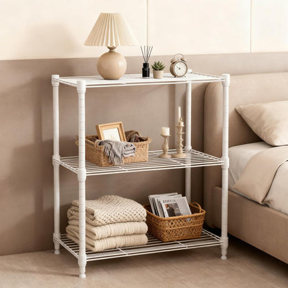 M MZG 450 lbs Steel Storage Shelving 3-Tier Utility Shelving Unit Steel Organizer Wire Rack for Home,Kitchen,Office (11.8" D x 17.7" W x 26.3" H) - Colors A