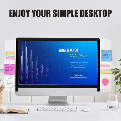Office Desk Accessories 2pcs Multifunction Computer Monitor Memo Board - Office Supplies for Women Men Computer Sticky Note Holder Home Decor (Smooth Monitor Memo Board)