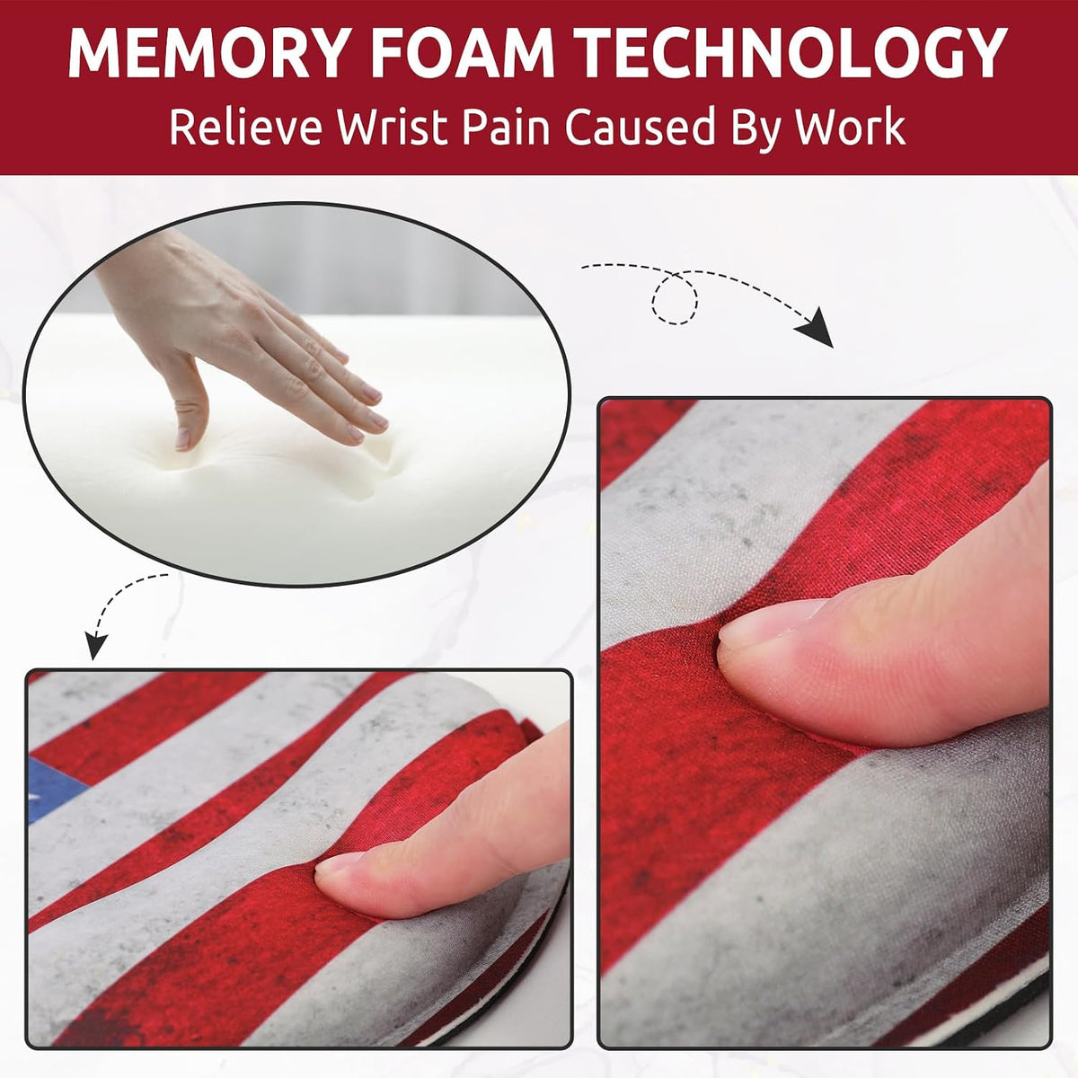 KONVINIT Ergonomic Mouse Pad with Wrist Rest, Small Mousepad with Non-Slip Rubber Base and Smooth Surface, Beach Mouse Pads for Desk, Office Desk Accessories