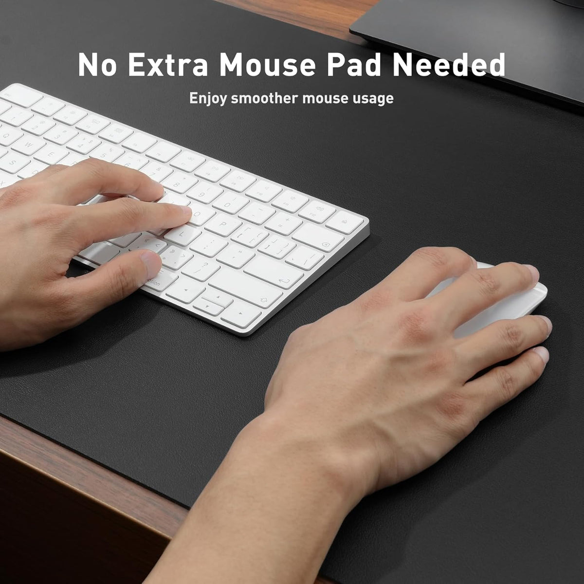 Aothia Leather Office Desk Pad Protector, Non-Slip PU Leather Desk Blotter, Waterproof Laptop Writing Mouse Pad for Office and Home, Black, 31.5" x 15.7" - Colors A