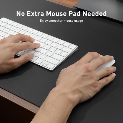 Aothia Leather Office Desk Pad Protector, Non-Slip PU Leather Desk Blotter, Waterproof Laptop Writing Mouse Pad for Office and Home, Black, 31.5" x 15.7" - Colors A