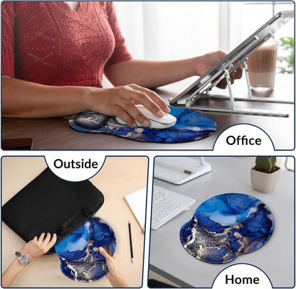 KONVINIT Ergonomic Mouse Pad with Wrist Rest, Small Mousepad with Non-Slip Rubber Base and Smooth Surface, Beach Mouse Pads for Desk, Office Desk Accessories