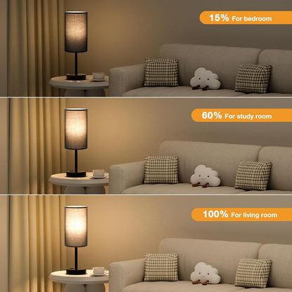 Fenmzee Bedside Table Lamp for Bedroom - Dimmable Touch, USB A+C, AC Outlet