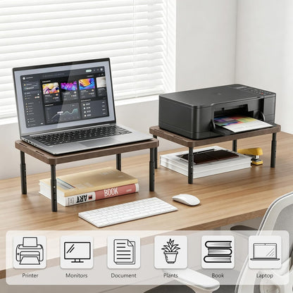 WALI Monitor Stand Riser with Drawer, Desk Organizers and Accessories for Computer, Printer, Laptop Stand for Home Office Supplies, (PTT005-B), 1 Pack, Black