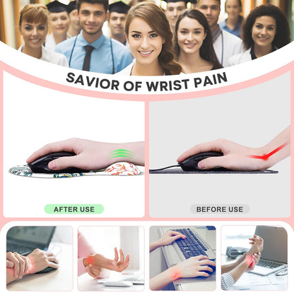 JIKIOU Mouse Pad, 2 Pack Ergonomic Mouse Pads with Comfortable Gel Wrist Rest Support and Smooth Cloth, Non-Slip PU Base for Easy Typing Pain Relief Durable and Easy to Clean Small Black
