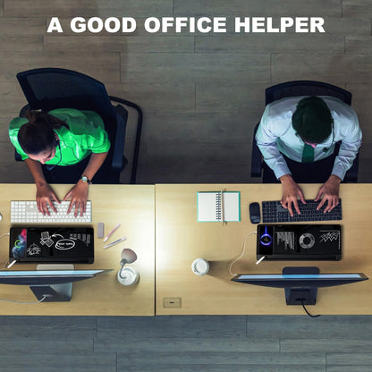 TSJ OFFICE Desktop Whiteboard Dry-Erase-Board - Computer Keyboard Stand White Board Surface Pad with Drawer, Desk Organizers with Accessories for Office, Home, School Supplies - Black