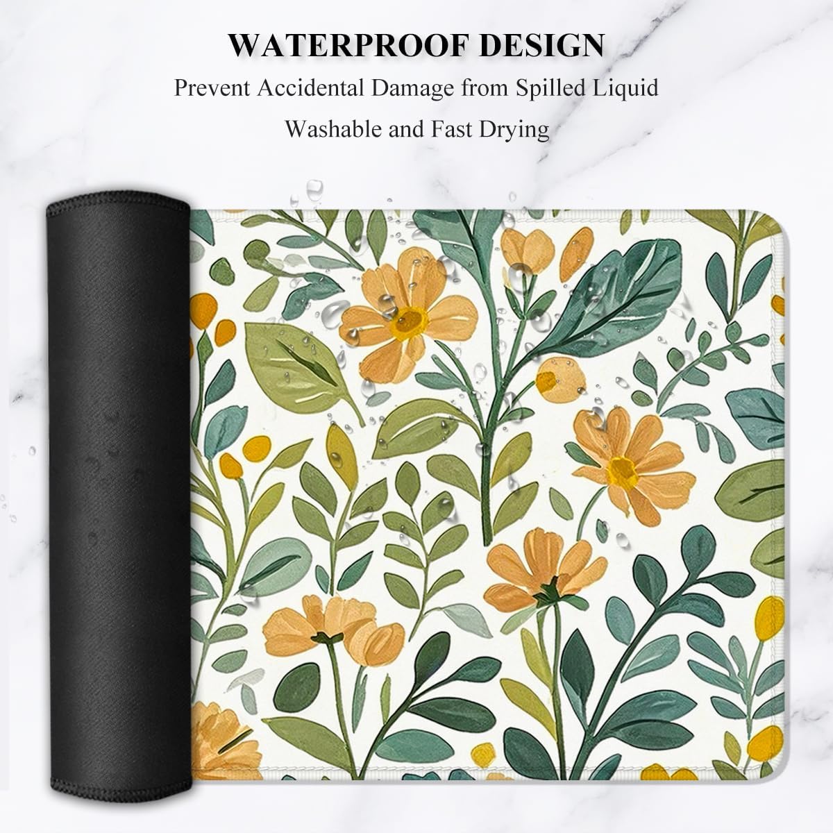 Auhoahsil Desk Mat, Ultra Large Mouse Pad, XXL Gaming Mousepad, Green Tropical Leaves Deskpad, Big Extended Full Size Mouse Pad, Desktop Desk Matt for Keyboard, Laptop & Computer, 35.5 x 15.7 in - Colors B
