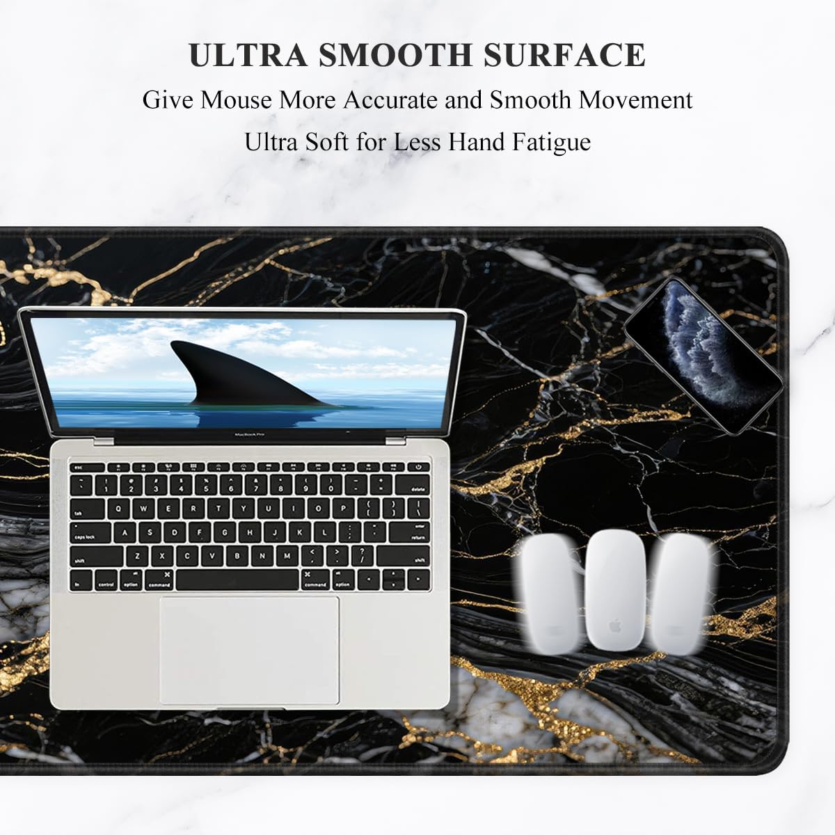 Auhoahsil Desk Mat, Ultra Large Mouse Pad, XXL Gaming Mousepad, Green Tropical Leaves Deskpad, Big Extended Full Size Mouse Pad, Desktop Desk Matt for Keyboard, Laptop & Computer, 35.5 x 15.7 in - Colors A