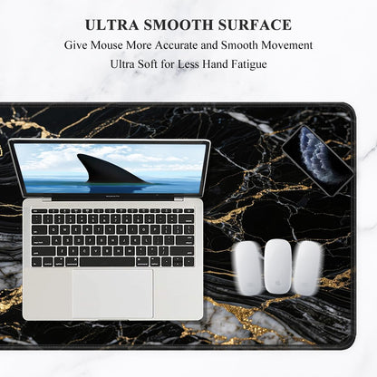 Auhoahsil Desk Mat, Ultra Large Mouse Pad, XXL Gaming Mousepad, Green Tropical Leaves Deskpad, Big Extended Full Size Mouse Pad, Desktop Desk Matt for Keyboard, Laptop & Computer, 35.5 x 15.7 in - Colors A