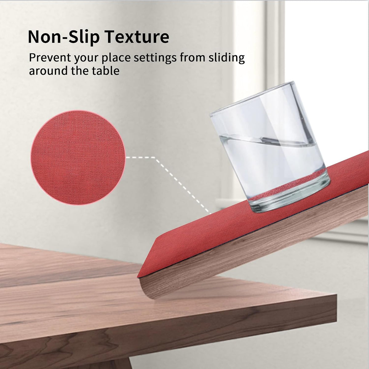Maxpearl Faux Leather Placemats Set of 6 - Waterproof - Wipe Clean - Heat Resistant - Anti Slip Dining Table Place Mats, Suitable for Indoor & Outdoor Use, 17’’×12’’, Beige