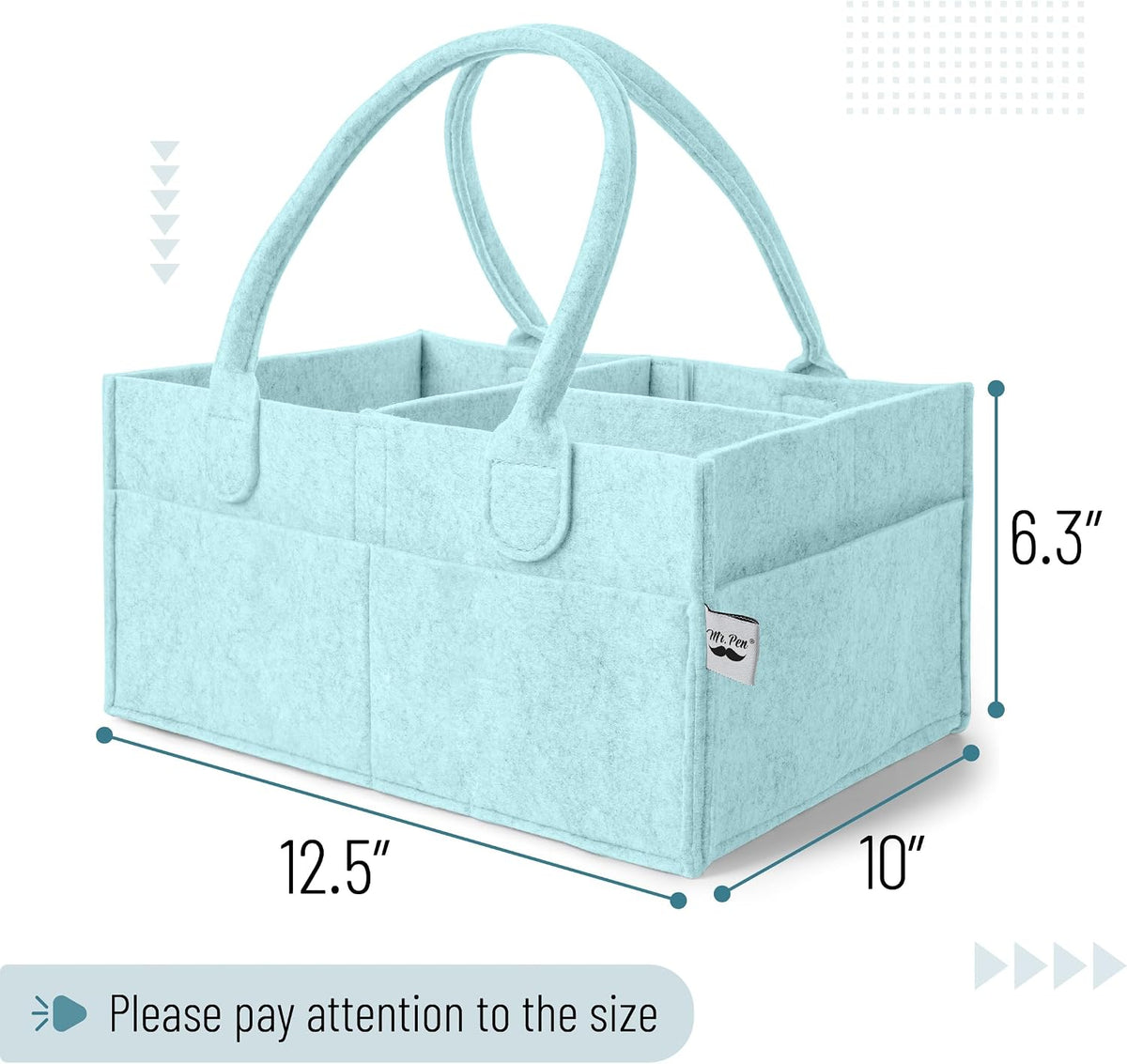 Baby Diaper Caddy Organizer, Gray, Medium