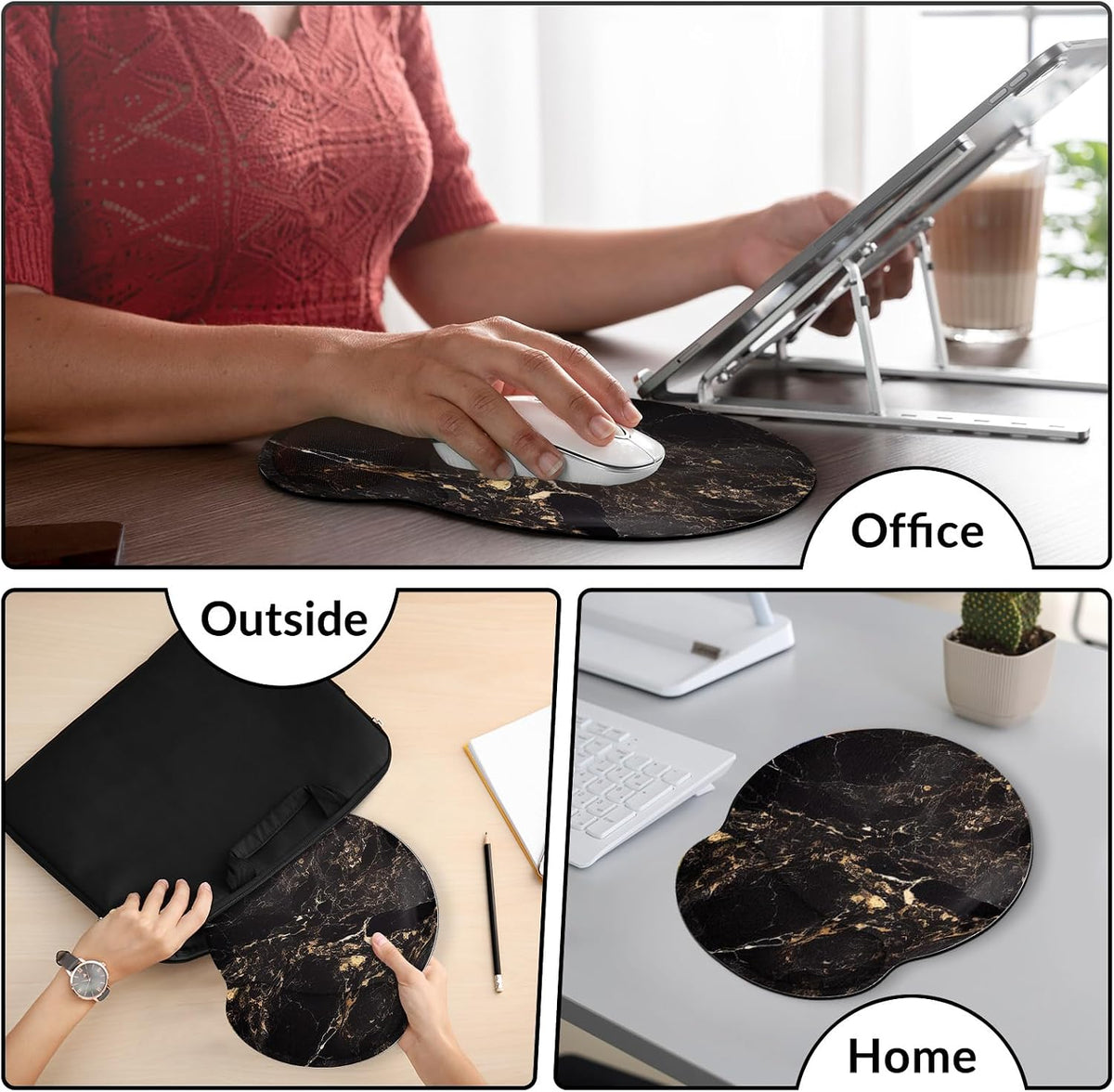 KONVINIT Ergonomic Mouse Pad with Wrist Rest, Small Mousepad with Non-Slip Rubber Base and Smooth Surface, Beach Mouse Pads for Desk, Office Desk Accessories