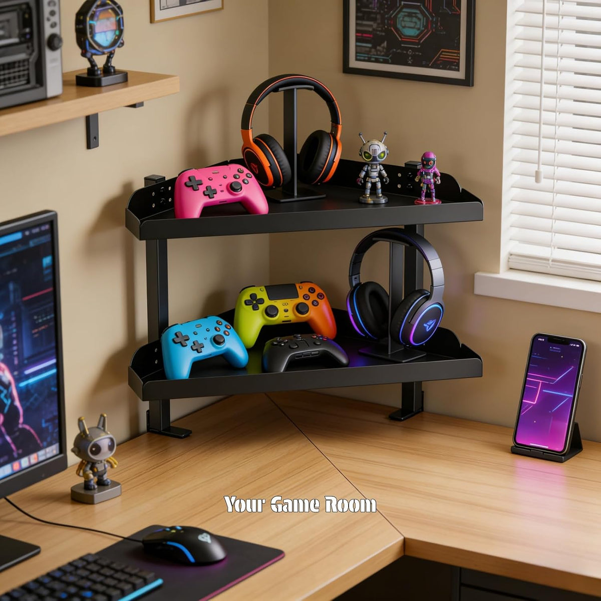 Desk Clamp Shelf, 16 Inch Corner