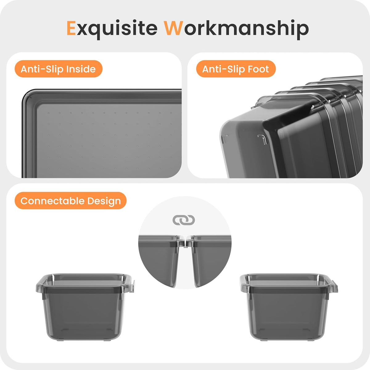 A-LuGei 【Military Grade】 Drawer Organizer, 【𝟱𝗦𝗶𝘇𝗲】 Makeup organizer, 【Holds 177 Items】 Bathroom Organizers and Storage, Organization and Storage, Desk Drawer Organizer for Vanity (Clear)