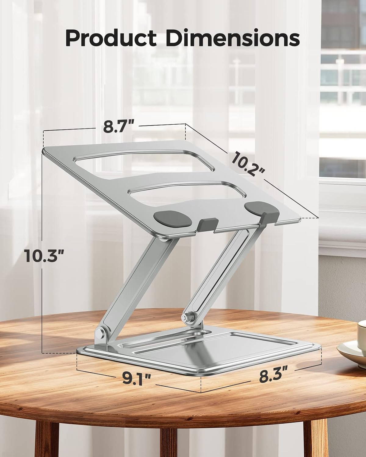 LORYERGO Adjustable Laptop Stand, Portable for 17.3inch Laptops, Holds Up to 17.6lbs, Ergonomic Posture & Heat Dissipation