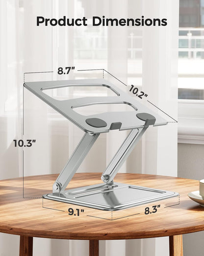 LORYERGO Adjustable Laptop Stand, Portable for 17.3inch Laptops, Holds Up to 17.6lbs, Ergonomic Posture & Heat Dissipation