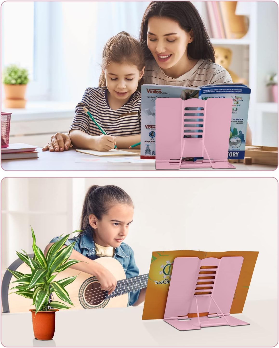 MSDADA Desk Book Stand Metal Reading Rest Book Holder Adjustable