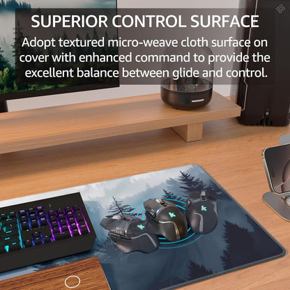 KTRIO Large Gaming Mouse Pad Desk Mat for Gamer, 31.5" x 11.8", Black, XL | Extended Size Design, Superior Micro-Weave Cloth, Non-Slip Rubber Base, Durable Stitched Edges, Water-Resistant Coating