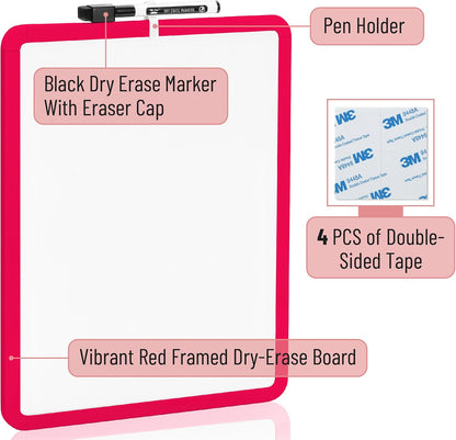 Dry Erase Board, 14” x 11”, White Frame