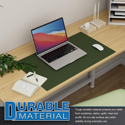 K KNODEL Large Office Leather Desk Mat, Mouse and Keyboard Pad, Computer and Laptop Mat, Desktop Protector and Cover, Writing Pad and Blotter (31.5"x15.7", Black)