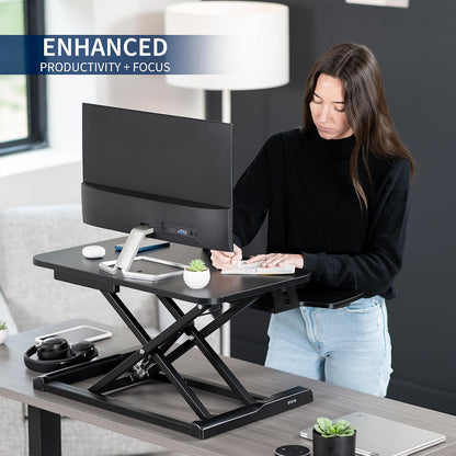 Black 32 in Standing Desk Converter, DESK-V000K