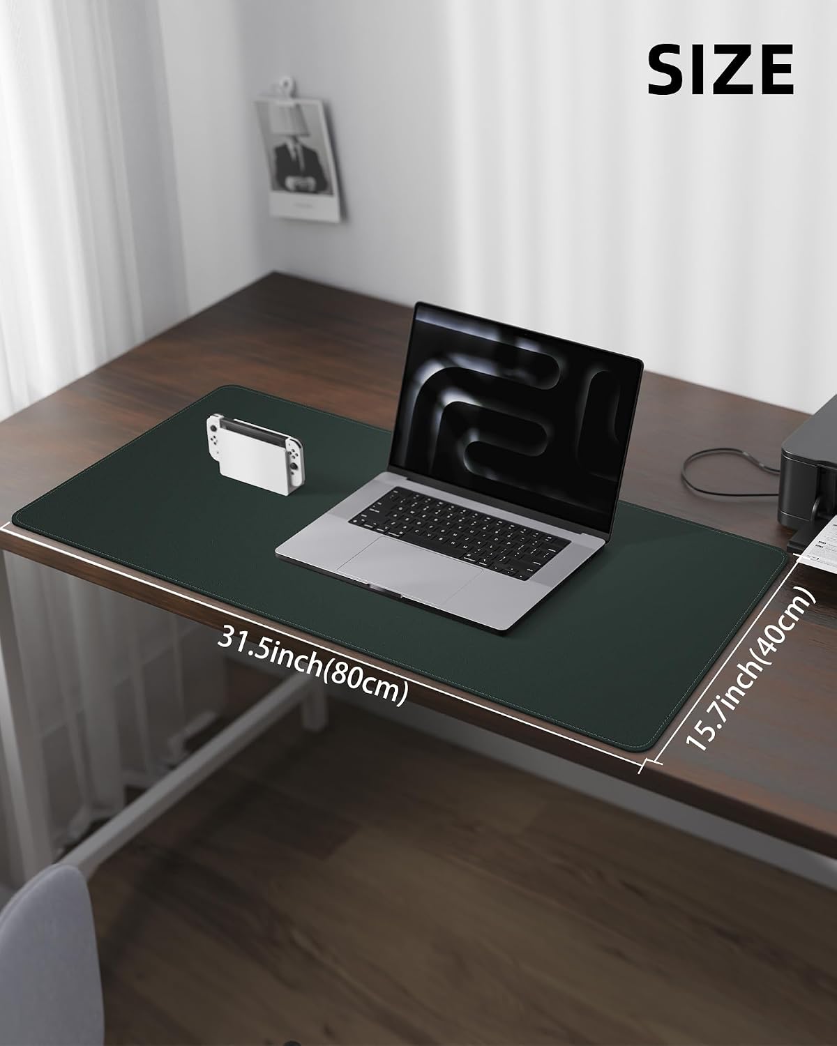 AFIING Large Desk Mat 55" x 24" - PU Leather Desk Pad Protector, Waterproof Non-Slip Extended Mouse Pad for Office Desk, Keyboard, Laptop and Home Workspace (Black)