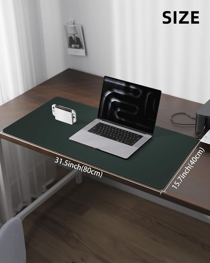 AFIING Large Desk Mat 55" x 24" - PU Leather Desk Pad Protector, Waterproof Non-Slip Extended Mouse Pad for Office Desk, Keyboard, Laptop and Home Workspace (Black)