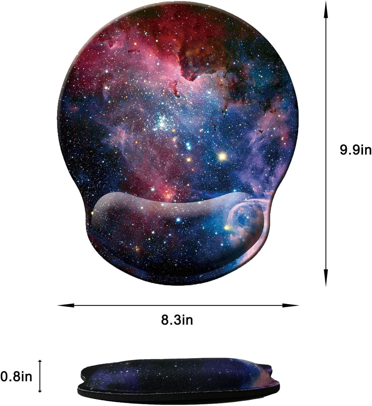Mouse Pad with Wrist Support, Ergonomic Mouse Pad with Memory Foam Wrist Rest Cushion, Non-Slip Rubber Base Gaming Mice Pad for Home Office Computer Laptop, Flower Black