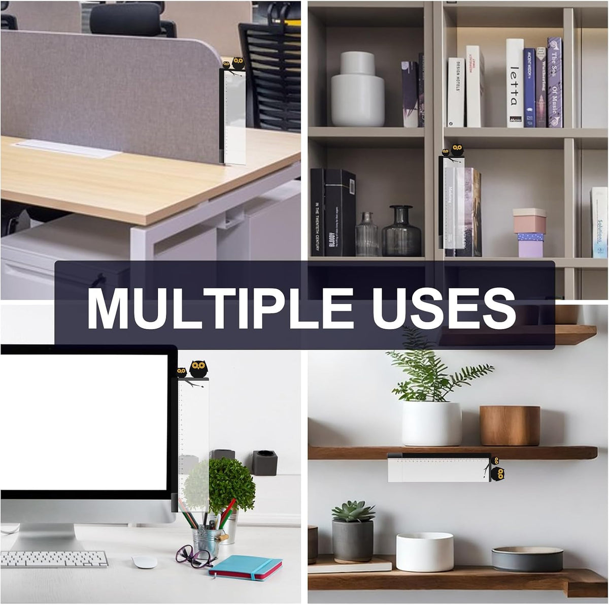 Office Desk Accessories 2pcs Multifunction Computer Monitor Memo Board - Office Supplies for Women Men Computer Sticky Note Holder Home Decor (Smooth Monitor Memo Board)