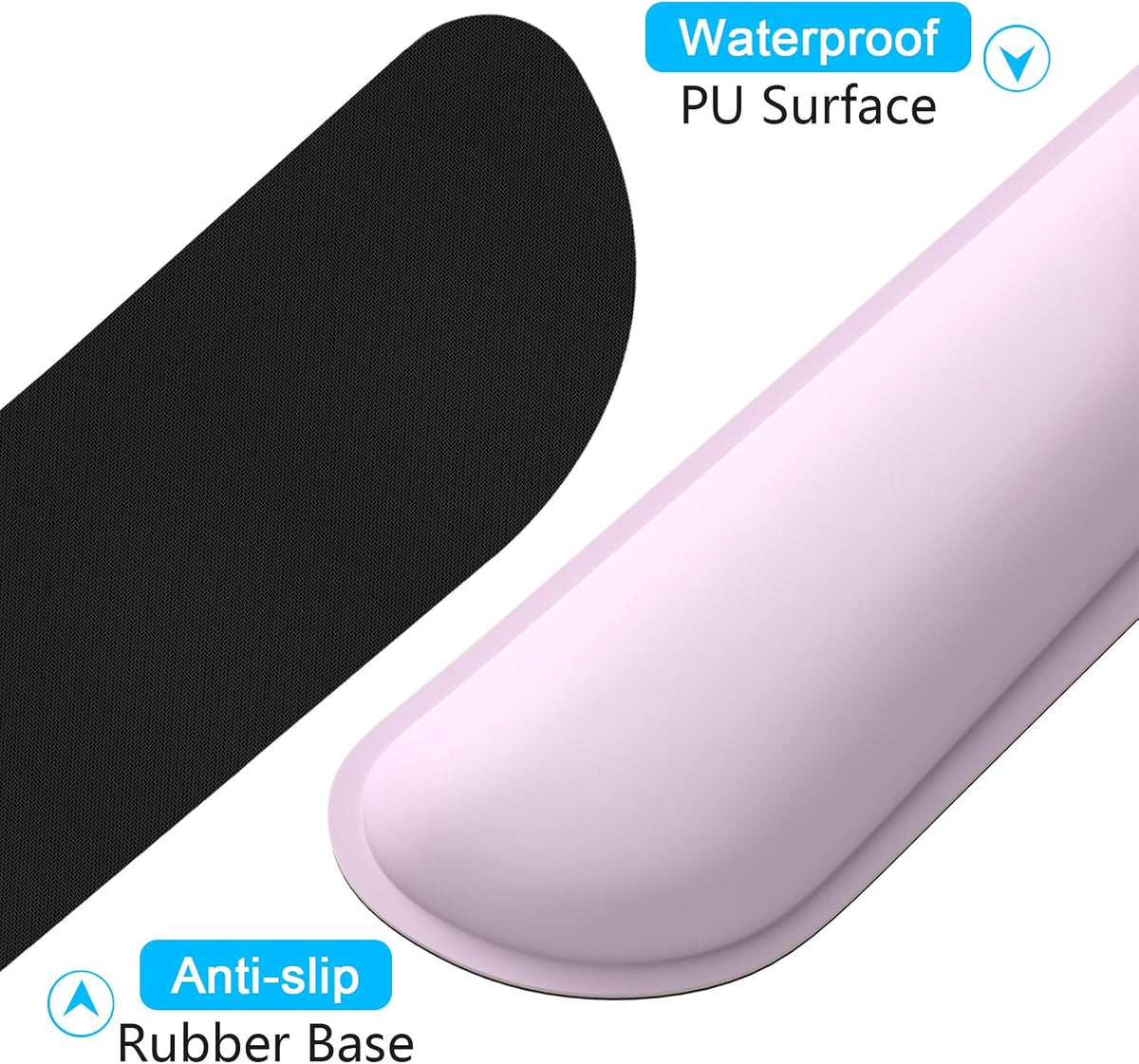 Mouse Wrist Rest, Ergonomic Memory Foam Mouse Wrist for Computer Desk Mats Support, PU Leather Hand Rest Pad Cushion for Gaming, Laptop, Men, Women, Pain Relief & Easy Typing, Black