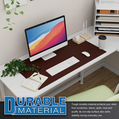 K KNODEL Large Office Leather Desk Mat, Mouse and Keyboard Pad, Computer and Laptop Mat, Desktop Protector and Cover, Writing Pad and Blotter (31.5"x15.7", Black)