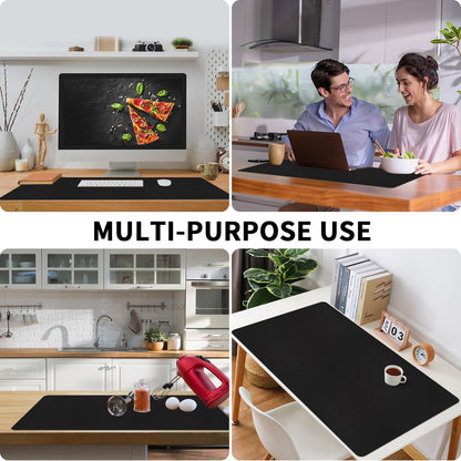 Bloss Leather Desk Pad and Keyboard Wrist Rest, Large Mouse Pad + Keyboard Pad+Mouse Wrist Support, Non-Slip Desk Mat Protector for Office, Home(31.5×15.7 Inches,Beige) - Colors A