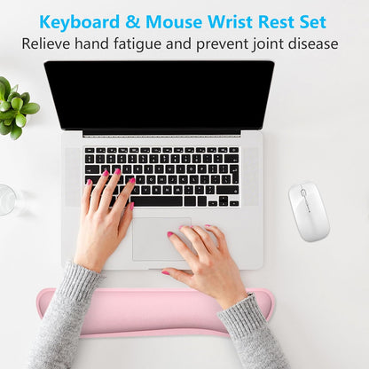 Dapesuom Enlarge Keyboard Wrist Rest, Cute Memory Foam Keyboard Wrist Cushion for Computer Desk Mats Support, Typing Pain Relief Ergonomic Mouse Pad Rests with Non-Slip Base for Gaming, Laptop, Purple
