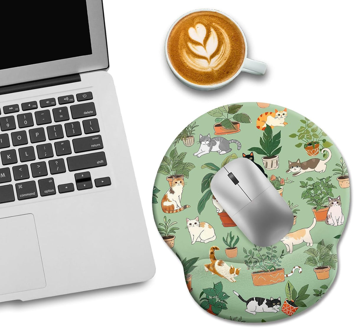 Funny Ergonomic Mouse Pad with Wrist Rest, Cat Desk Decor Gifts - Colors A