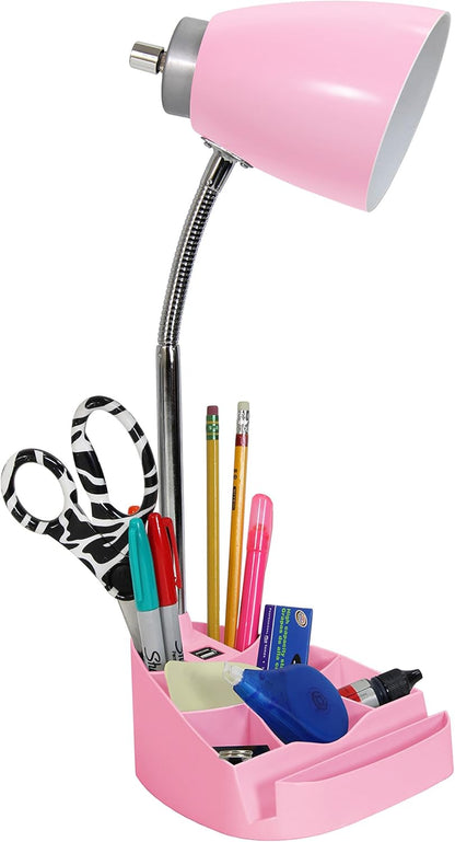 Limelights LD1056-BLK Desk Lamp Organizer with iPad Tablet Book Stand and USB Charging Port, Black