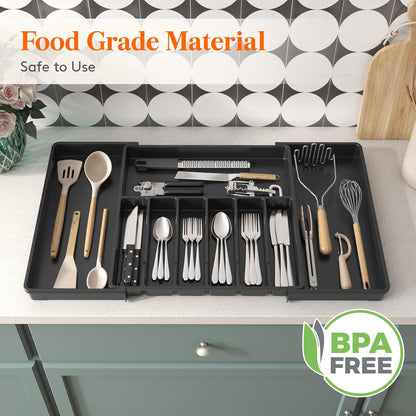 Expandable Silverware Drawer Organizer, Kitchen Utensil Tray