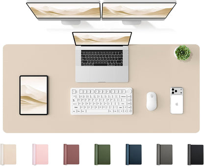 35.4" x 17" Large PU Leather Desk Mat for Keyboard and Mouse - Waterproof Non-Slip Desk Pad Protector for Office, Home, Writing Desk, Black