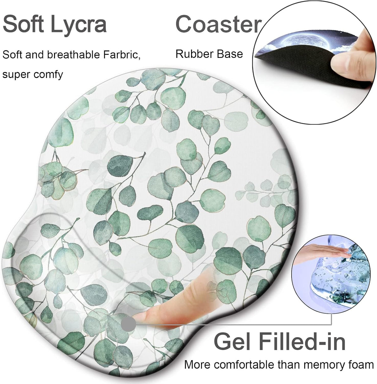 Ergonomic Mouse Pad with Wrist Rest Support,Gel Mouse Pads for Desk - Colors A