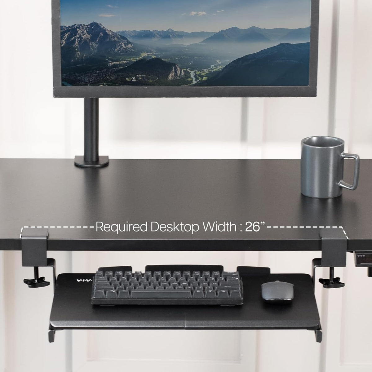 VIVO Extra Long Clamp-on Computer Keyboard and Mouse Under Desk Slider Tray, 34 x 11 inch Pull Out Platform Drawer, Black, MOUNT-KB15EB
