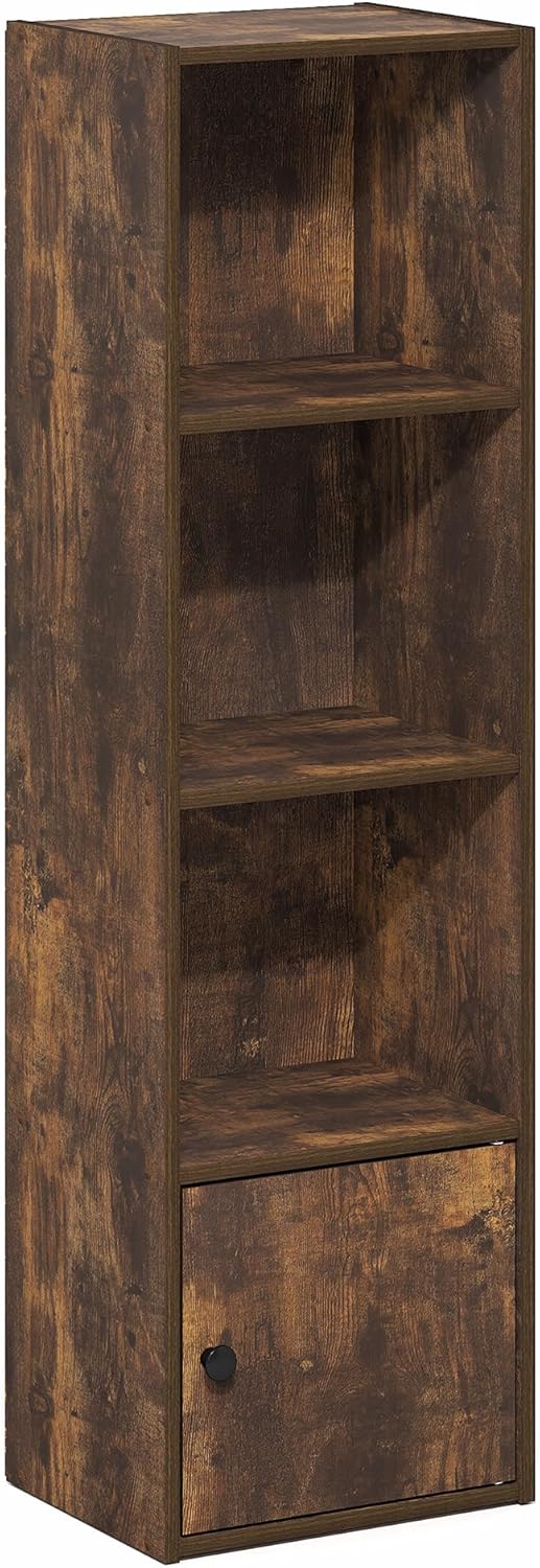 Furinno PASIR Book Shelf, 2-Tier Modern Bookshelf, Open Shelves Bookcase 9 x 12 x 21, Easy Assembly, for Living Room, Bedroom, Home Office, White