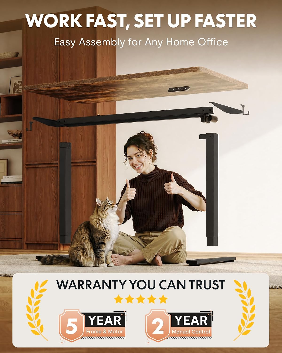 EN1 48"x24" One-Piece Standing Desk, White