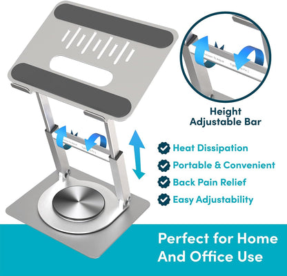 Lifelong Ergonomic Adjustable Laptop Stand for Desk, Extra Tall 20” Height Aluminum Laptop Riser, Portable Foldable Computer Stand, Fits 10-17” Laptops for Office Meetings, Teamwork & Desk Setup