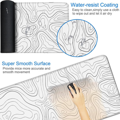 Large Gaming Mouse Pad, 31.5x15.7 inch Large Extended Computer Keyboard Mouse Mat, Water Resist Non-Slip Mousepad Rubber Base Long XXL Desk Mouse Pad for Work & Gaming, Office & Home, Black