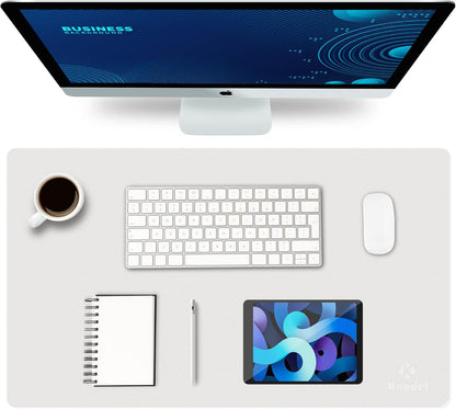K KNODEL Large Office Leather Desk Mat, Mouse and Keyboard Pad, Computer and Laptop Mat, Desktop Protector and Cover, Writing Pad and Blotter (31.5"x15.7", Black)