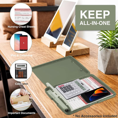 Clipboard with Storage, Clip Board 8.5 x 11 with Pen Holder, High Capacity Plastic Organization Case Box for Letter Legal A4 Size Paper, Nurses Teachers Must Haves, School & Office Supplies