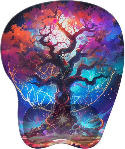 Wrist Support Mouse Pad Anti Slip Rubber Wrist Rest Mousepad 9in X 8in Small Desktop Notebook Mouse Mat for Working and Gaming (M-Pink Floral)